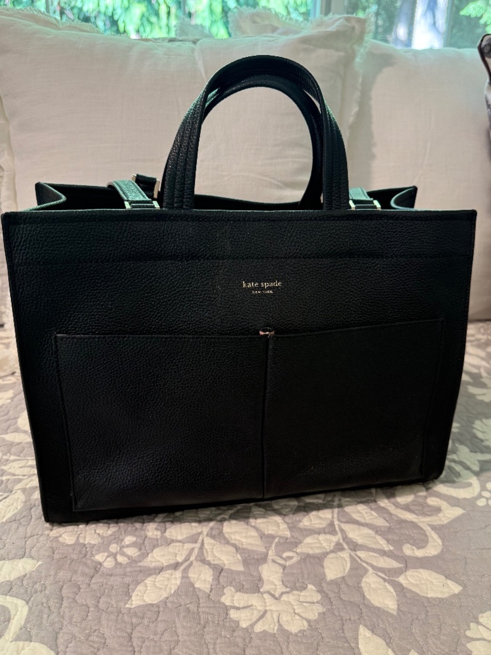 Kate Spade Black Pebbled Leather Tote